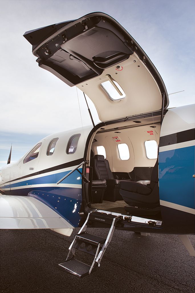 Luxurious aircraft cabin entrance
